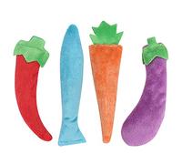 ZLXCAOB 4Pcs Plush Pet Cat Interactive Toy Cute Shape Built-in Catnip for Training Playing