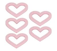 ZLXCAOB 5Pcs Heart Shaped Silicone Baby Soft Flexible Safe Anti Eating Infant Toddler Teether (Light Rosy)