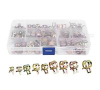 ZLXCAOB 80pcs Galvanized Hose Clamps Spring Clip 6-15mm Tube Clamp Fastener Assortment Set