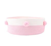 ZLXCAOB Cat Scratcher Bed Basket Cotton Rope Hand Knitting Stylish Look Cat Sleeping Bed Scratching Mat for Home Indoor (Pink)