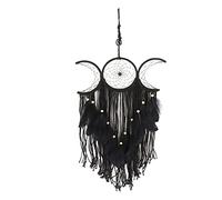 ZLXCAOB Dream Catcher Hand Woven Minimalist Home Wall Decoration for Living Room Study Cafe Bedroom (Black)