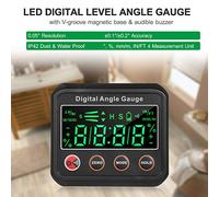 ZLXCAOB LED Digital Level Angle Gauge Angle Finder Inclinometer 2.7-inch Mini Level Box V-groove Magnetic Base with Audible Buzzer