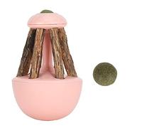 ZLXCAOB Pet Cat Fun Playing Toy with Catnip Ball Cat Training Exercise Teaser Teeth Chewing Cleaning Tool (Roseate)