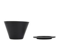 ZLXCAOB Pour Over Coffee Dripper Food Grade PP Flat Bottom Coffee Brewing Filter for Home Restaurant (Black)