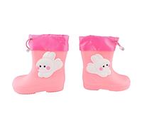 ZLXCAOB Rain Boot Adjustable Flexible Cartoon Bunny Pattern Rain Boot for Rainy Day Pink