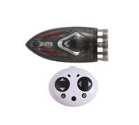 ZLXCAOB Remote Control Boat for Pools and Bathtubs, 2.4GHz Mini Stunt Speedboat with LED Lights, Rechargeable Airship Toy for Adults and Kids, White (Black)