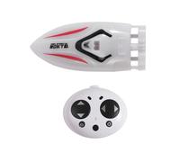 ZLXCAOB Remote Control Boat for Pools and Bathtubs, 2.4GHz Mini Stunt Speedboat with LED Lights, Rechargeable Airship Toy for Adults and Kids, White (White)