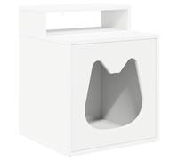 ZLXHFFH Cat House White 42.5 x 40 x 53.5 cm Engineered Wood | Indoor use,modern rectangular design,autumn winter warmth,simple wipe clean,assembly accessories included