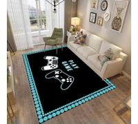 ZLXMN 100x150cm Play Game Kids Area Rug for Playroom Black White Gamepad Controller Boys Gaming Rug Low-Pile Non-Slip Washable Thin Cool Rugs for Gaming Bedroom Accessories Carpets