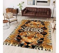 ZLXMN 120x180cm Cheetah Area Rug Large Tiger Stripes Leopard Skin Cheetah Print Rugs Washable Non Slip Home Decor Carpet for Living Room Kids Room, Jungle Themed Room Carpets