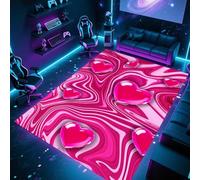 ZLXMN 180x300cm Marble Area Rug for Living Room Modern Abstract Marble Pattern Valentine'S Day Decorative Heart Rug for Under The Bedroom Dining Table Anti-Slip Washable Carpet