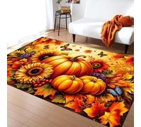 ZLXMN 60x110cm Natural Scenery Autumn Leaves Thanksgiving Design Indoor Fall Area Rug Stain Resistant Washable Orange Yellow Rug for Living Room Bedroom Floor Carpet