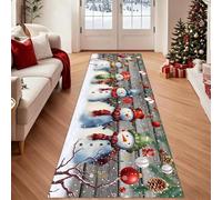 ZLXMN 60x200cm Christmas Runner for Hallways Kitchen Rugs,Board Snowman Print Washable Long Entryway Christmas Door Mat,Xmas Decor Bedside Rugs for Bedroom Aisle Hall Runners