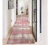 ZLXMN Abstract Runner Rugs for Hallways 60x200cm Modern Blush Grey Pink Kitchen Accessories Carpet Runner Washable Mat gor living Room Corridor Entrance Indoor Mats for Back Door