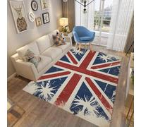 ZLXMN Britain Flag Rug 120x180cm White Blue Red Stripes Design Chic Vintage Union Jack Washable Mat Low Pile Breathable Large Living Room Rugs Indoor Mats Area Rug for Back Door Bedroom