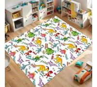 ZLXMN Colorful Dinosaur Area Rug,60x110cm, Roar T-Rex Cool Dinosaur Rug,Ultra-Thin Soft Animal Print Preschool Education Playroom Floor Mats For Children Classroom