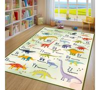 ZLXMN Dinosaur Rug 60x90cm Preschool Education Alphabet Abc Rug Soft Low Pile Washable Area Carpet for Living Room Bedroom Indoor Entrance Large Easy to Clean Play Mats