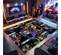 ZLXMN Gaming Rug for Boys Room 60x110cm Multicolor Graffiti Gamepad Carpets Teens Kids Area Rug for Playroom Boys Bedroom Rugs Extra Large Washable Non-Slip Rugs Pads