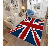 ZLXMN Indoor Accent Union Jack Rug 120x180cm Modern Abstract British Flag Rug Anti-Slip Machine Washable Large Small Rugs and Mats for Lounge Living Room Bedroom Front Door Mat Inside
