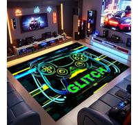 ZLXMN Neon Game Controller Area Rug 60x110cm 3D Aesthetic Glitch Gaming Rug Modern Cool Game Room Decor Boy Carpet for Bedroom Living Room Washable Door Mat Indoor Lounge Rugs