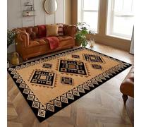 ZLXMN South West Area Rug 80x150cm Washable Geometric Pattern Western Rug Southwestern Tribes Living Room Decoration Non Slip Floor Carpet For Bedroom, Dining Room Brown