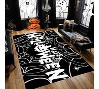 ZLXMN Spider Web Area Rug 100x150cm Happy Halloween Cool Stuff For Bedrooms Ultra-Thin Washable Indoor Mats for Back Door Entrance Living Room Sofa Bedside Gothic Carpet