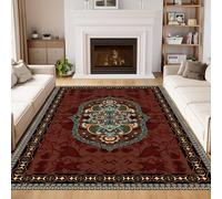 ZLXMN Turkish Style Traditional Area Rug 140x200cm Low-Profile Retro Classic Large Living Room Rugs Cozy Breathable Machine Washable Carpet For Bedroom Bedside Durable Non Slip Inside Mat