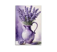 ZlXXYZ Living Room Art Wall Canvas Posters-Art Poster Lavender Purple Vase Romantic Fresh Canvas Decor 08x12inch(20x30cm) Unframe-style