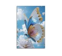 ZlXXYZ Living Room Art Wall Canvas Posters-Creative Poster Colorful Butterfly Dreamy Fresh Canvas Decor 16x24inch(40x60cm) Unframe-style