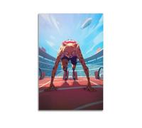 ZlXXYZ Living Room Art Wall Canvas Posters-Fantasy Sports Cheetah Athlete Stadium Race Decorative Painting 24x36inch(60x90cm) Unframe-style
