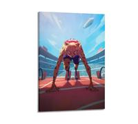 ZlXXYZ Living Room Art Wall Canvas Posters-Fantasy Sports Cheetah Athlete Stadium Race Decorative Painting 16x24inch(40x60cm) Frame-style