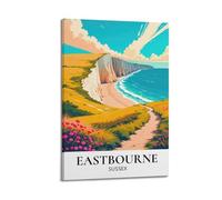 ZlXXYZ Living Room Art Wall Canvas Posters-Scenery Poster Eastbourne Sussex Cliff Decorative Art 12x18inch(30x45cm) Frame-style