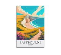 ZlXXYZ Living Room Art Wall Canvas Posters-Scenery Poster Eastbourne Sussex Cliff Decorative Art 20x30inch(50x75cm) Unframe-style