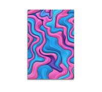 ZlXXYZ Modern Family Art Wall Canvas Posters-Art Poster Pink And Blue Wave Texture Creative Abstract Canvas 24x36inch(60x90cm) Unframe-style