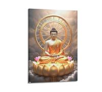 ZlXXYZ Modern Family Art Wall Canvas Posters-Character Poster Buddha Statue Enhances Serene Decor Charm Painting 20x30inch(50x75cm) Frame-style