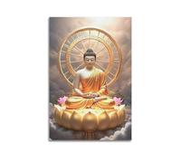 ZlXXYZ Modern Family Art Wall Canvas Posters-Character Poster Buddha Statue Enhances Serene Decor Charm Painting 16x24inch(40x60cm) Unframe-style