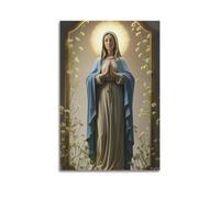 ZlXXYZ Modern Family Art Wall Canvas Posters-Character Poster Figure in Floral Frame Enhances Sacred Decor Charm Painting 12x18inch(30x45cm) Unframe-style