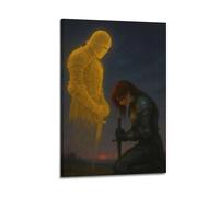 ZlXXYZ Modern Family Art Wall Canvas Posters-Character Poster Knight's Apparition Enhances Heroic Decor Vibes Painting 12x18inch(30x45cm) Frame-style