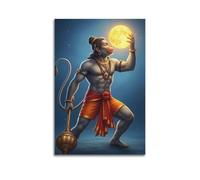 ZlXXYZ Modern Family Art Wall Canvas Posters-Character Poster Mythical Figure with Moon Enhances Divine Decor Charm Painting 12x18inch(30x45cm) Unframe-style