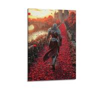 ZlXXYZ Modern Family Art Wall Canvas Posters-Fantasy Poster Knight And Castle Romantic Scene Show Chivalric Spirit Decorative Painting 08x12inch(20x30cm) Frame-style