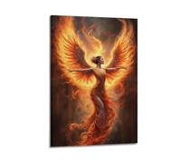 ZlXXYZ Modern Family Art Wall Canvas Posters-Fantasy Poster Phoenix Woman Rebirth Image Show Mythical Vitality Decorative Painting 24x36inch(60x90cm) Frame-style