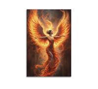ZlXXYZ Modern Family Art Wall Canvas Posters-Fantasy Poster Phoenix Woman Rebirth Image Show Mythical Vitality Decorative Painting 20x30inch(50x75cm) Unframe-style