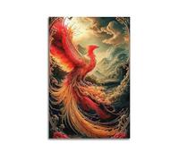 ZlXXYZ Modern Family Art Wall Canvas Posters-Fantasy Poster Resplendent Phoenix Mythical Creature Show Rebirth Charm Decorative Painting 20x30inch(50x75cm) Unframe-style