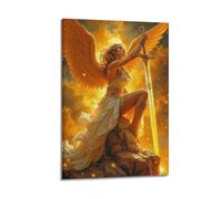 ZlXXYZ Modern Family Art Wall Canvas Posters-Myth Poster Angel With Sword Brave And Sacred Art Decorative Painting 16x24inch(40x60cm) Frame-style