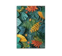 ZlXXYZ Modern Family Art Wall Canvas Posters-Plant Poster Tropical Leaves Colorful Scene Canvas Art 20x30inch(50x75cm) Unframe-style