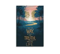 ZlXXYZ Modern Family Art Wall Canvas Posters-Religious Poster I AM THE WAY THE TRUTH, AND THE LIFE Meaningful And Spiritual Painting 16x24inch(40x60cm) Unframe-style