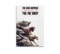 ZlXXYZ Modern Family Art Wall Canvas Posters-Religious Poster The Good Shepherd Sacrifices for The Sheep Art Decor 24x36inch(60x90cm) Unframe-style