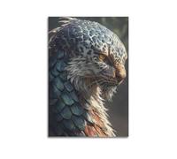 ZlXXYZ Wall Art for Modern Family Office Decor Canvas Posters - Animal Scaled Leopard Fantasy Creature 08x12inch(20x30cm) Unframe-style