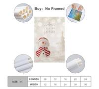 ZlXXYZ Wall Art for Modern Family Office Decor Canvas Posters - Christmas Calendar Snowman Among Light Spots Shows Festive Childlike Fun 16x24inch(40x60cm) Unframe-style
