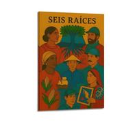 ZlXXYZ Wall Art for Modern Family Office Decor Canvas Posters - Figure Diverse People By Rooted Tree Cultural Integration 08x12inch(20x30cm) Frame-style